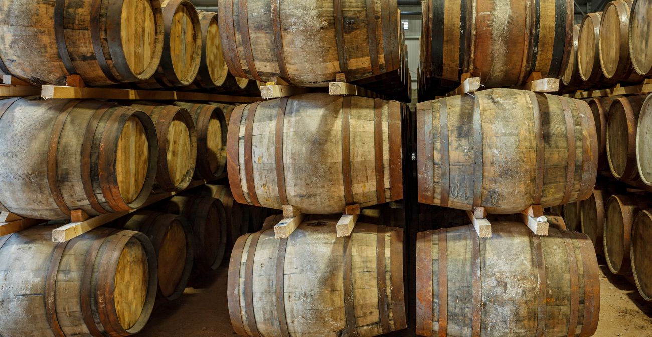 Barrels of whisky, Dunoon Distillery