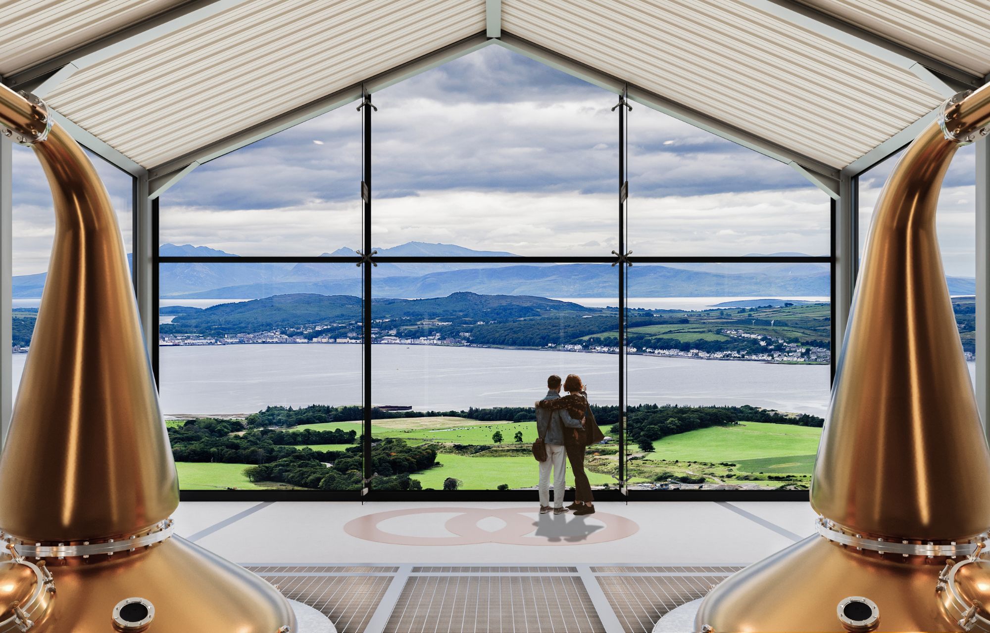 CGI image of view from Dunoon Distillery